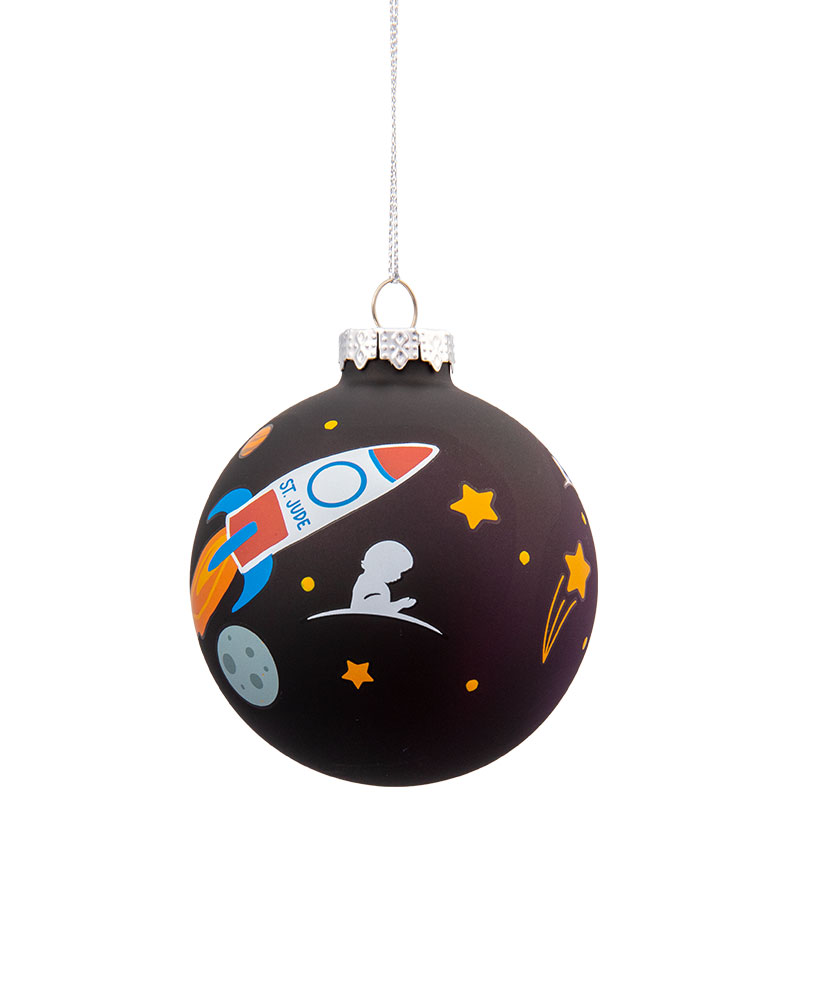 Patient Art Inspired St. Jude in Space 3 Inch Glass Ornament
